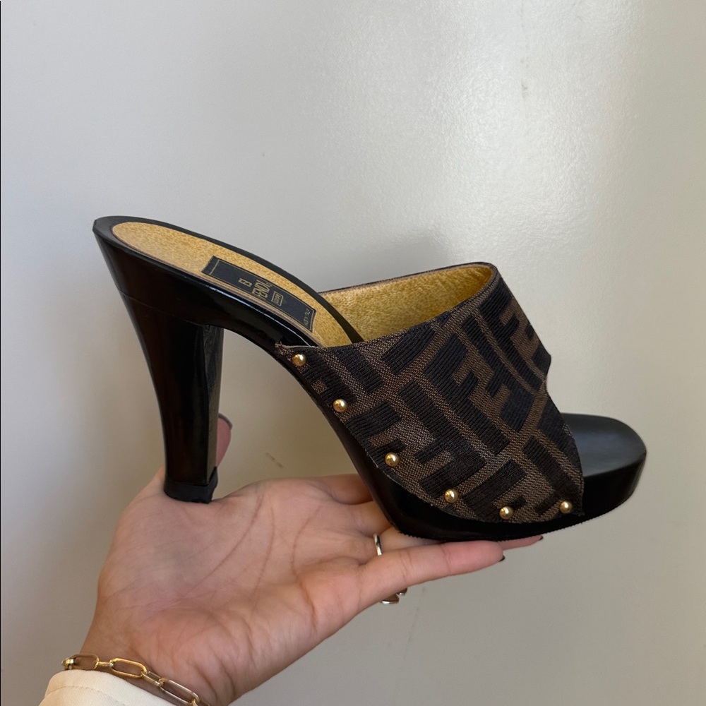 VINTAGE FENDI  High Heel Mules